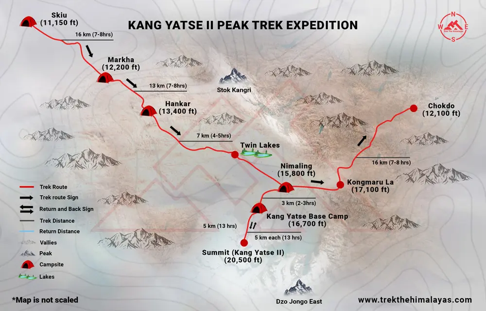 Kang Yatse II Peak Trek Expedition Maps